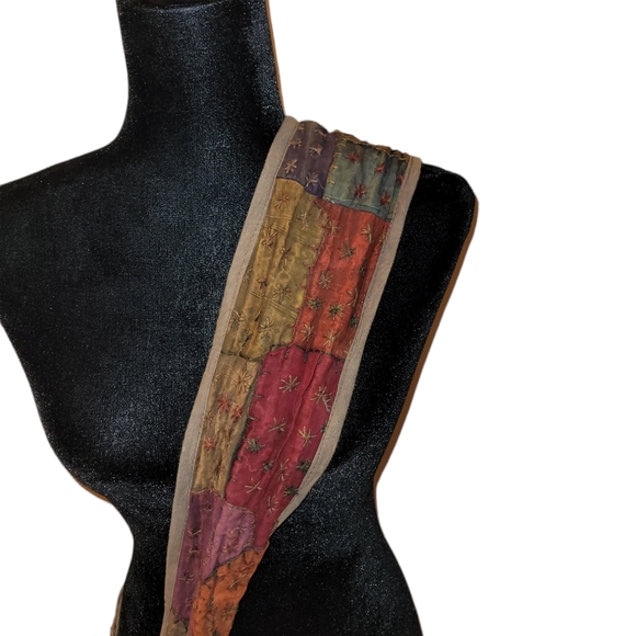 India Town Large Tie Closure Hippie Hobo Crossbody Boho Bag - Picture 6 of 11